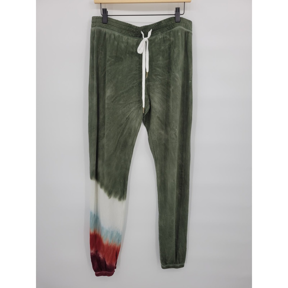 PJ Salvage Large Mountain Bound Tie-Dye Lounge Pajama Pants Olive Green